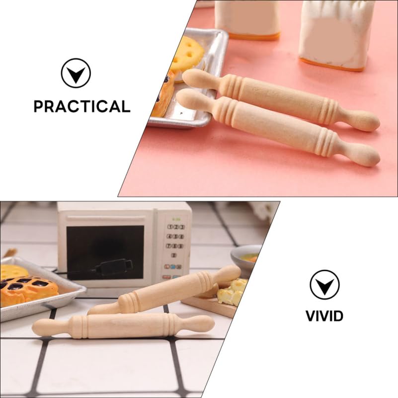 ibasenice 6pcs Shiwan Rolling Stick Tuff Tray Accessories Loose Parts for Early Years Tray Mini Basketball Hoop Mini Pool Tools for Miniatures Wooden Rolling Sticks - Image 4