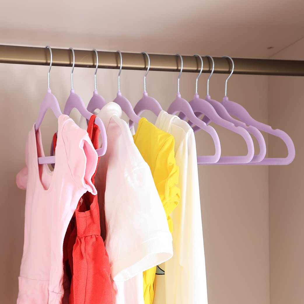 Set Di 40 Grucce In Velluto Per Bambini - Lunghezza 29.5cm - Anti-Caduta E Space Saving