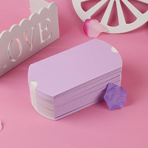 Vlovelife 100Pcs Lavender Cute Pillow Kraft Paper Gift Boxes 5'' X 3.5'' Wedding Party Favor Favour Gift Candy Box #TOP6