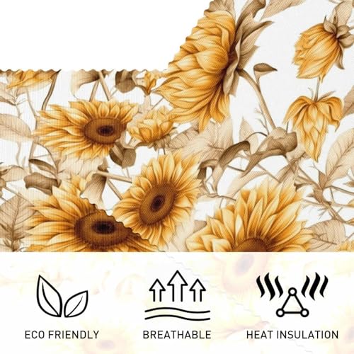 Sets de table tournesol aquarelle lavables pour décoration de table - 4