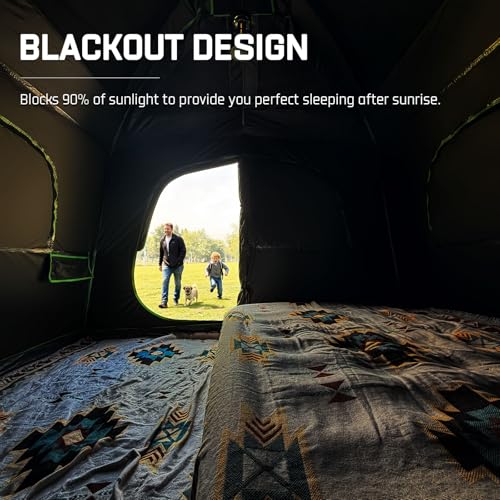 Happy Travel Tent 6 Person Blackout Camping Tent, Portable Easy Setup Cabin Tents with Dark Space Design, Light Blocking Tent with Top Rainfly for Outdoor Camping, Water-Resistant,10'L x 9'W x 79" H - Image 4