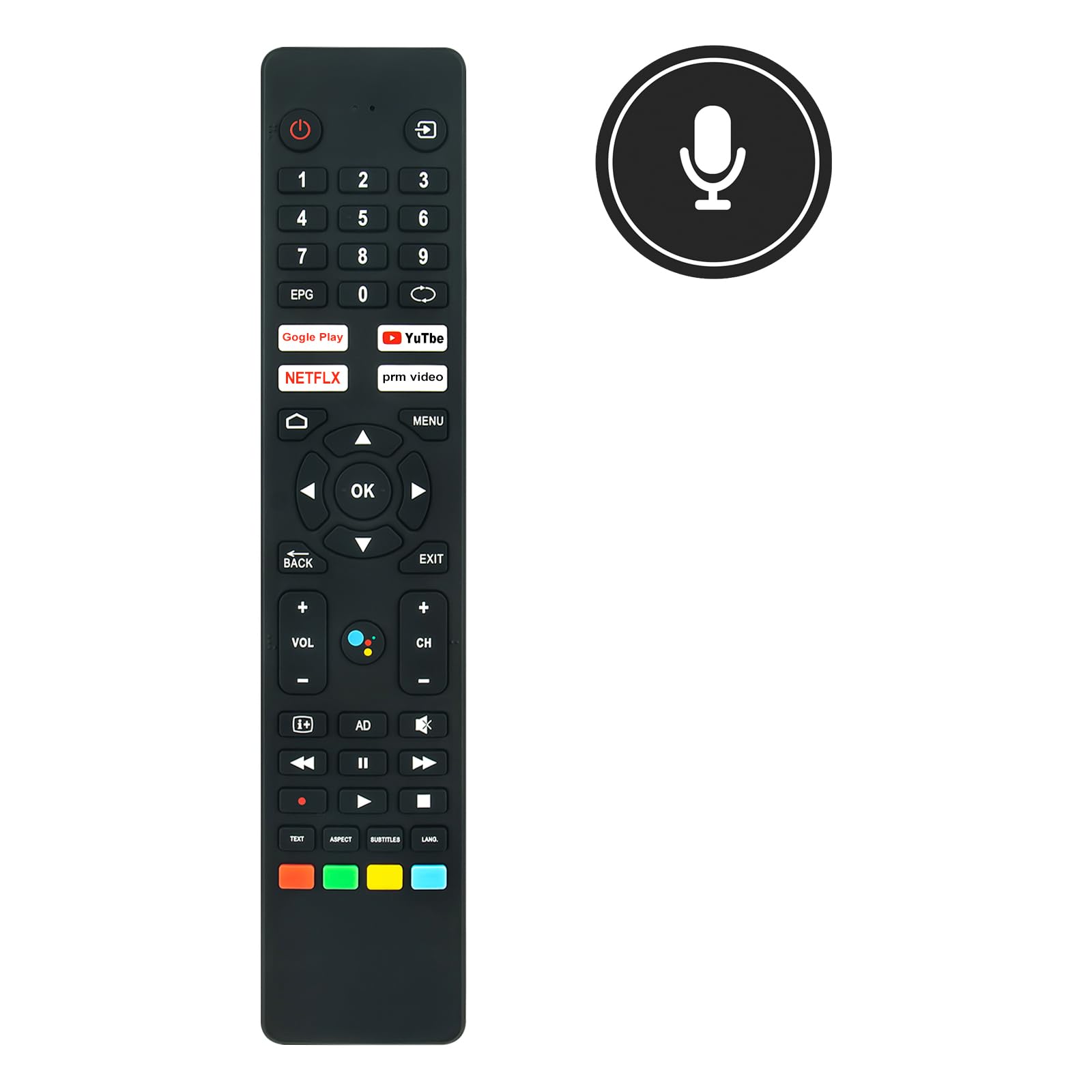 BT-VoiceRC-20-1 - Telecomando di ricambio per Smart TV Sharp con funzione vocale