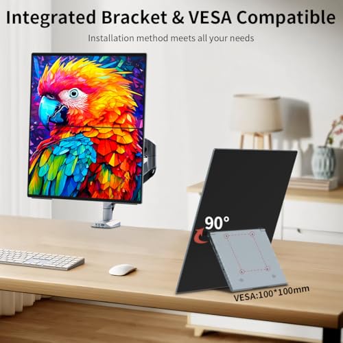 Image of Dual Monitor 14 Inch 2K OLED,Portable Touch Monitor for Laptop Extender| 2K |100% DCI P3|Plug-Play|Stand- VESA| |Slim-Frameless| Computer Triple Display Laptop PC Windows Mac
