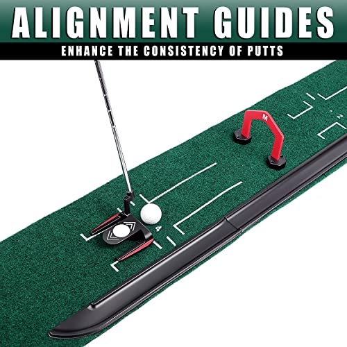 Champkey Premium Golf Putting Mat Come With Golf Putting Gates - True Roll Surface With Advanced Alignment Guides Golf Putting Green (Hazard Version) #TOP5