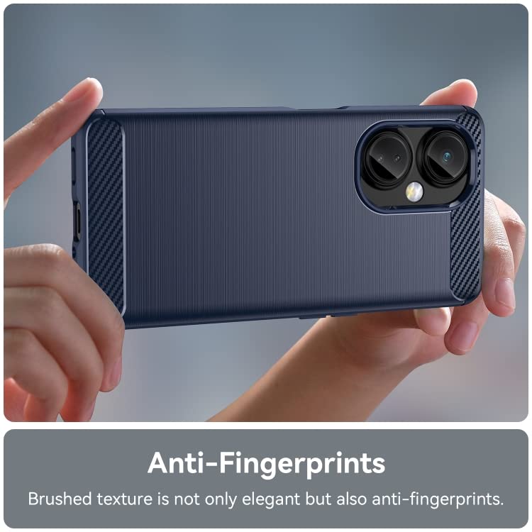 Image of NPRC Hybrid Ultra Slim Protective Case TPU Non-Slip Carbon Fiber Texture Shockproof Case Cover for Oneplus 6 - Blue