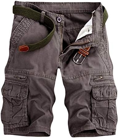 Men's Lightweight Multi Pocket Casual Cargo Shorts with No Belt