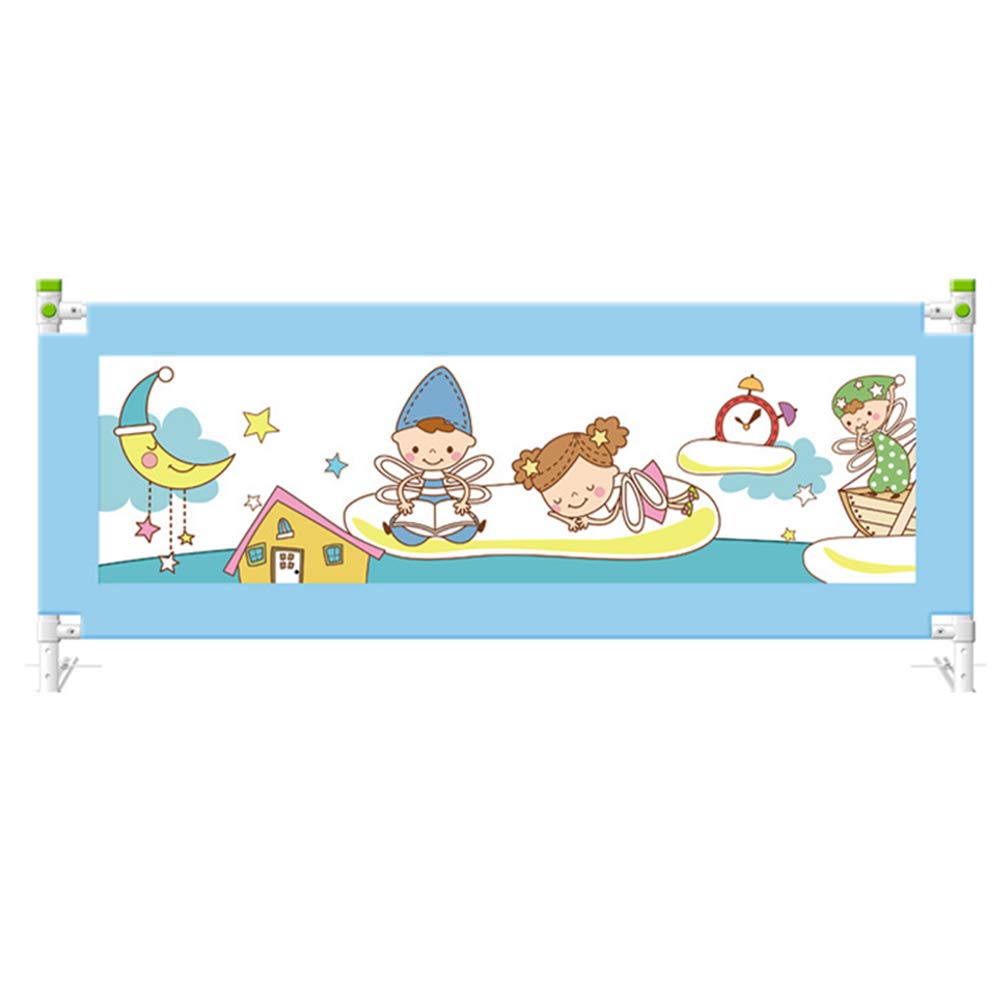 Barandilla de Cama para bebé, Protector de Cama, anticaídas, Lavable, Vertical, elevable, para niños pequeños, Azul, 180 cm x 68 cm.