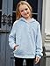 Blue Girls Fuzzy Fleece Hoodies Sweatshirt Pullover Kids Teen Loose Outwear Coat Casual Fashion with Pocket Fall Winter 6-16 Years 12-13 Years