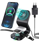 3 in 1 Mag-Safe Ladegerät Qi Induktive Ladestation 15W Magnetisch Kabelloses Ladegerät Schnelllad...
