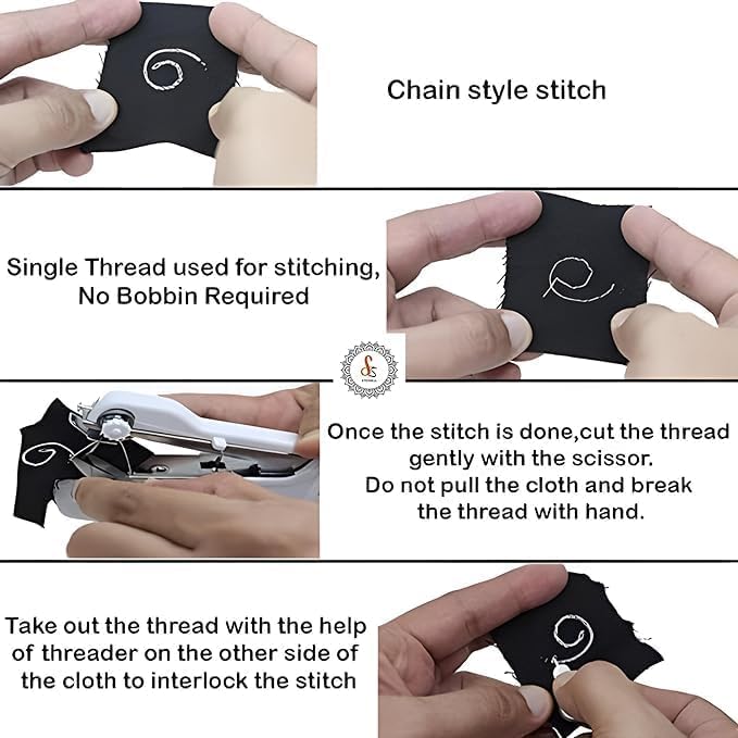 Image of TEKCOOL Handy Stitch Mini Hand Sewing Machine | Portable Stapler-Style Silai Machine for Quick Repairs, Home Tailoring & Emergency Stitching | Lightweight Handheld Sewing Tool (Handy Stitch)