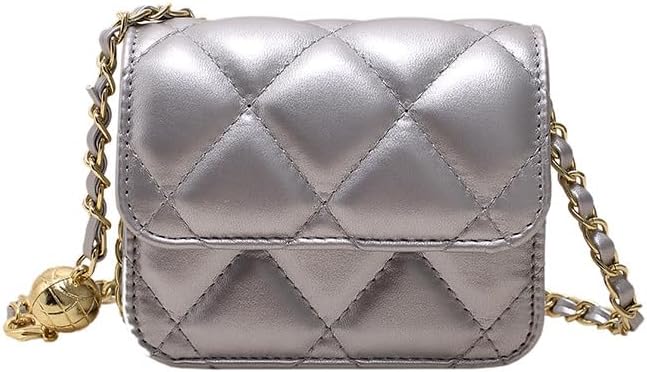 NXITK Mini Belt Bag - Women's Crossbody Leather Waist Purse - Trendy Fashionable Silver