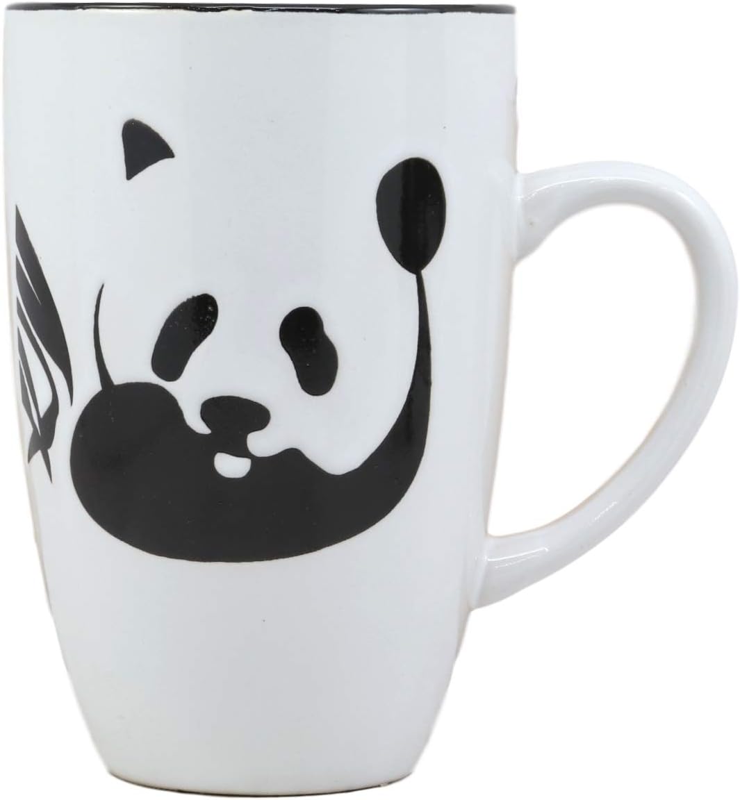 Ebros Giant Panda Bear Abstract Silhouette Art Ceramic Coffee Tea Mug Drink Cup 16oz Animal Bamboo China Pandas Decor Collectible Kitchen Accessory For Kids and Adults Wildlife Endangered Species