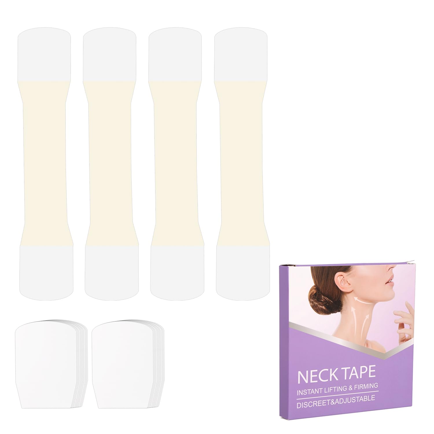 20pcs Instant Neck Tapes with 4 Elastic Bands