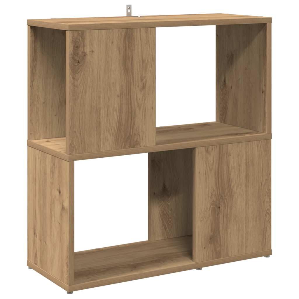 Générique Bibliothek Eiche, Holz, 2 Ebenen, 60 x 24 x 63 cm | Minimalistisches Design, vielseitiges Regal, Trennwand, einfache Reinigung mit feuchtem Tuch