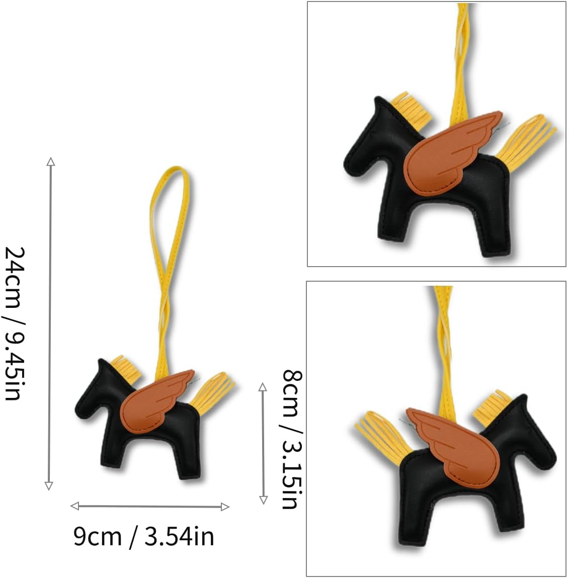 Fly Horse Purse Charms Women Cute Designer Keychain Leather Bag Charms for Handbags Tote Bag Accessories Charm Trendy - Image 2