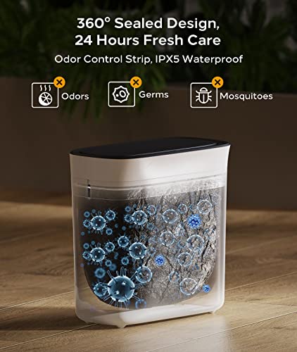 Fesiom Automatic Bathroom Trash Can With Lid 4 Gallon [Smaller Size, Larger Capacity] Slim Smart Trash Can Touchless Motion Sensor 16L Electric Plastic Narrow Trash Can For Bathroom Bedroom Kitchen #TOP6