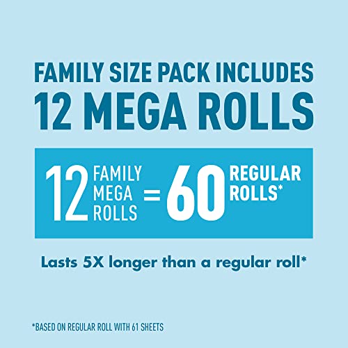 Amazon Brand - Presto! 313 2-Ply Sheet Mega Roll Toilet Paper, Ultra-Soft, 12 Rolls (2 Packs Of 6), Equivalent To 60 Regular Rolls, White #TOP2