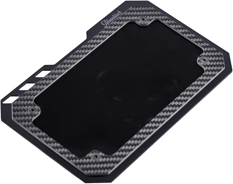 Advanblack License Plate Frame with Base Mount Fit for Harley Motorcycle with 3-Hole Mount (Smoke License Plate)