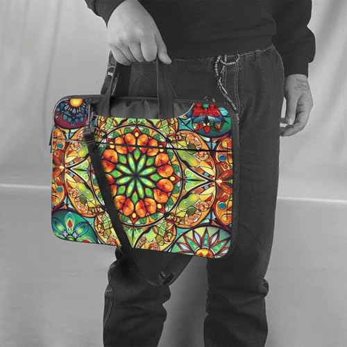Maletín para portátil de 14 pulgadas con mandala colorido miniatura 2