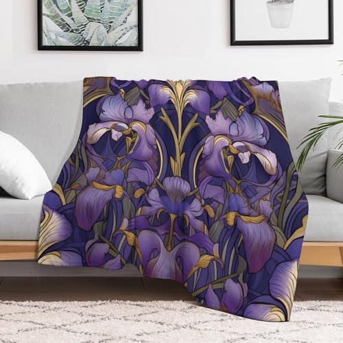 Manta de sofá acogedora con estampado floral para tardes de cine 3