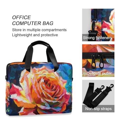 Maletín para portátil con diseño Rainbow Rose, 13-15.6 pulg miniatura 5