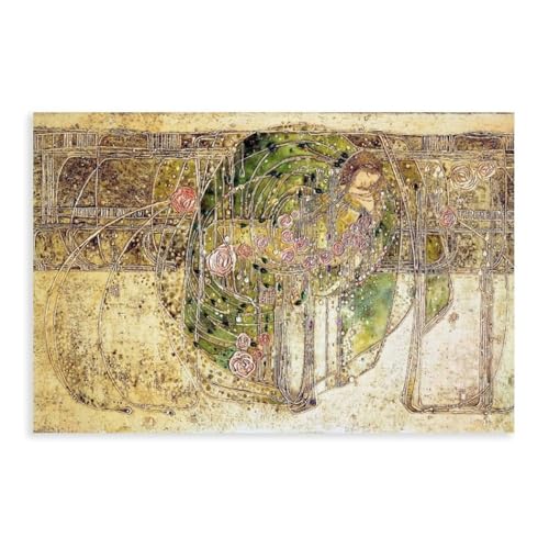Impression sur toile Mackintosh Princesse Endormie, une œuvre raffinée au format 30x45 cm
