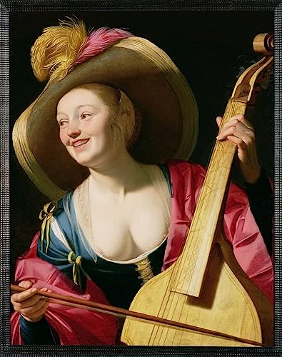 Tableau joueur de viole de gambe Gerrit Van Honthorst impression sur toile salon 60x90cm