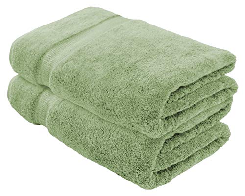 Cotton & Calm 2 Pack Bath Sheets Set - Premium Quality Bath Towels Extra Large - Luxurious Bath Sheet 35 X 70 Inches - Soft & Absorbent Large Bath Towels - Sage Green Oversized Bath Towels #TOP4