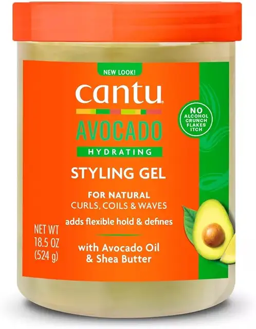 Cantu Gel de Peinado con Aguacate - Sin Alcohol - Hidrata y Define - Gelatina Cabello - 524g