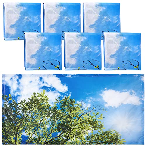 Image of Hortsun 6 Pcs Fluorescent Light Covers - 4 x 2 Feet Magnetic Light Filters, Must Haves for Teacher Supplies, Ceiling Covers for Classroom Fluorescent Shade Hospitals School Office(Sky and Leaves)