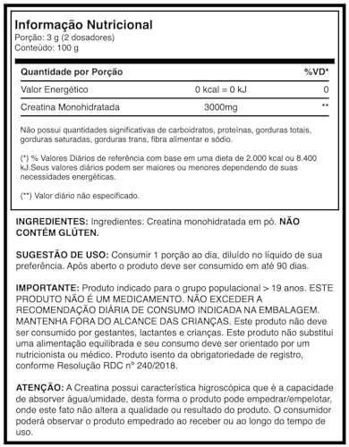 Creatina Monohidratada 100g - Growth Supplements