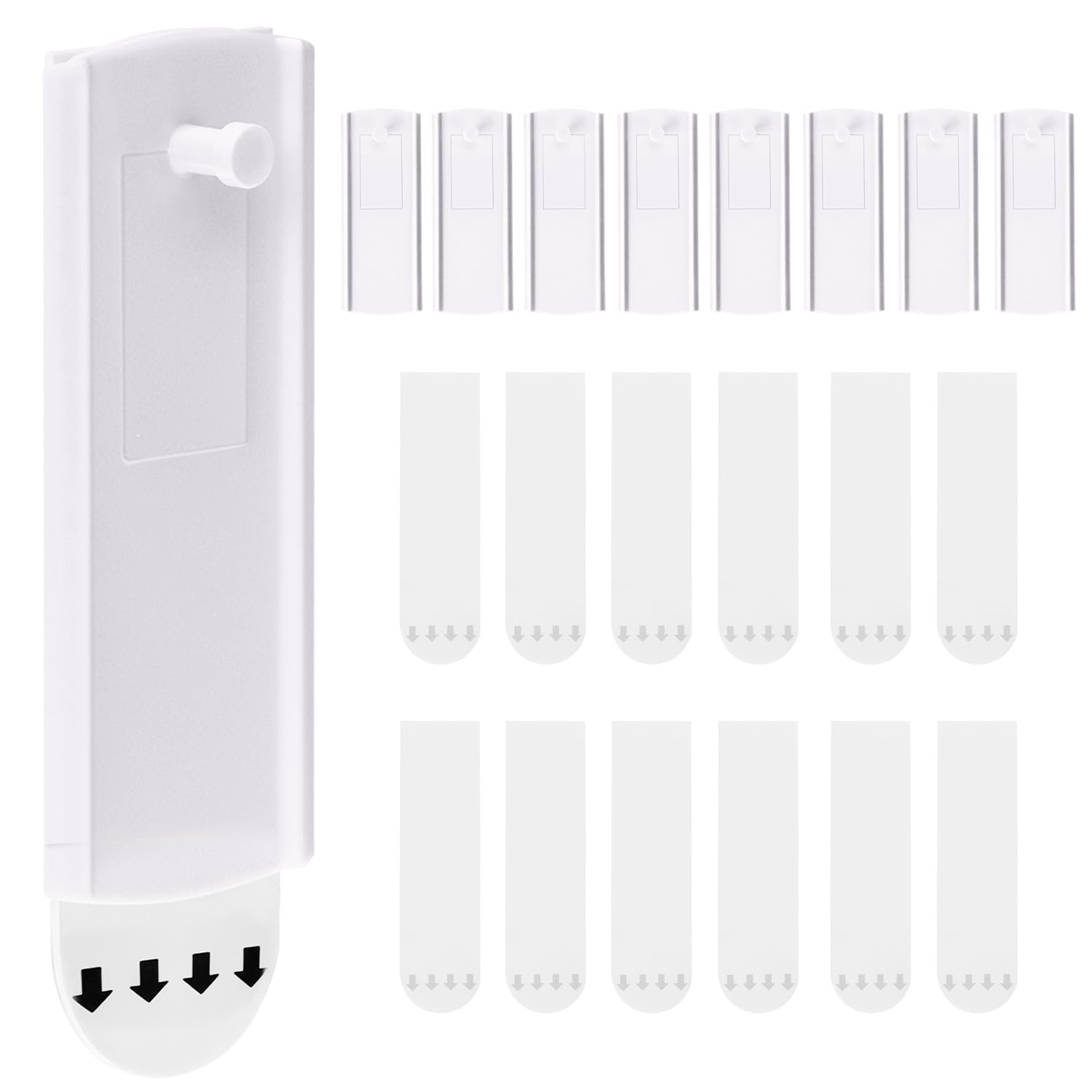 Qwork White Qwork® 8 Large Universal Frame Hanger 75*30Mm With 12 Removable Adhesive Strips, Damage-Free Installation For Indoor Use