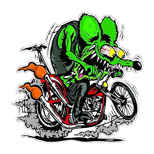 EARLFAMILY 5.1'' for Mouse Riding Bike Anime Wrap Car Stickers Vinyl Decal Truck Auto Air Conditioner Personality Decoration