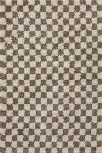 Tapete decorativo Shag beige 5'3 x 7'6 rectangular miniatura 2