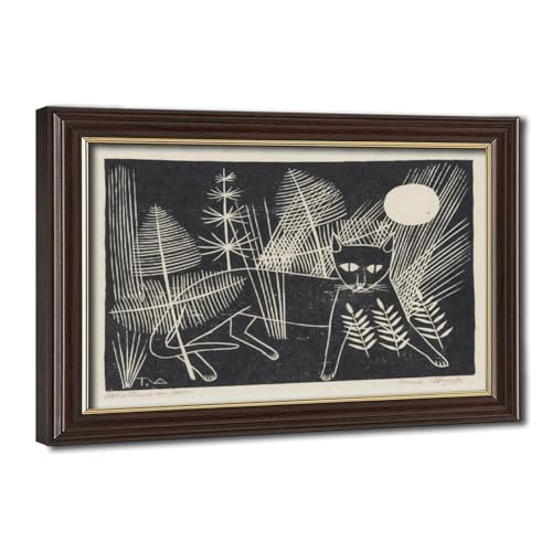 Impression sur toile chat noir 1937 pour habiller un mur de bureau vide sans grand cadre