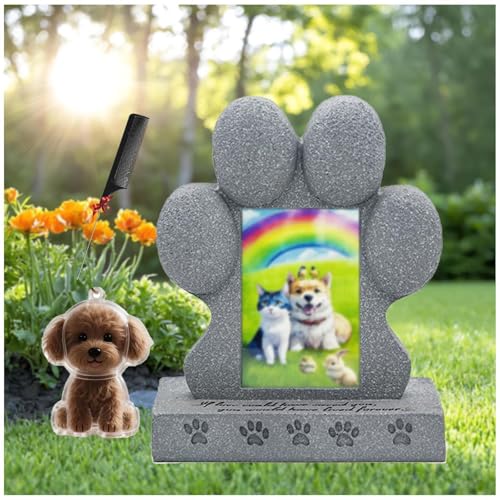 ペットの毛 キーホルダー そして 猫のペット墓標, ペットの毛髪収集機能と写真表示機能付き 猫の記念フォトフレーム 心遣いのペットの死別記念品