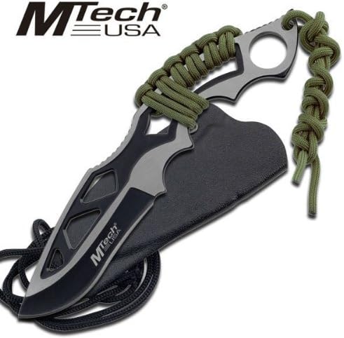Mt-20-20c M-tech Yf5qt48w45yu Tactical Fix 15270r7ibp Blade Neck Knife "8""" Overall Steel Fixed Knife Fix Blade Hunt Camping Camp