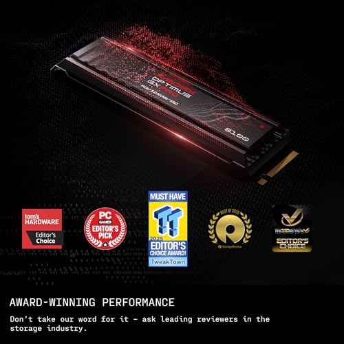 Image of SANDISK 2TB Optimus GX PRO 8100 PCIe 5.0 NVMe SSD with Heatsink - M.2 2280, Up to 14,900 MB /s Read Speed, Lightning-Fast Performance - SDSP82200TAH