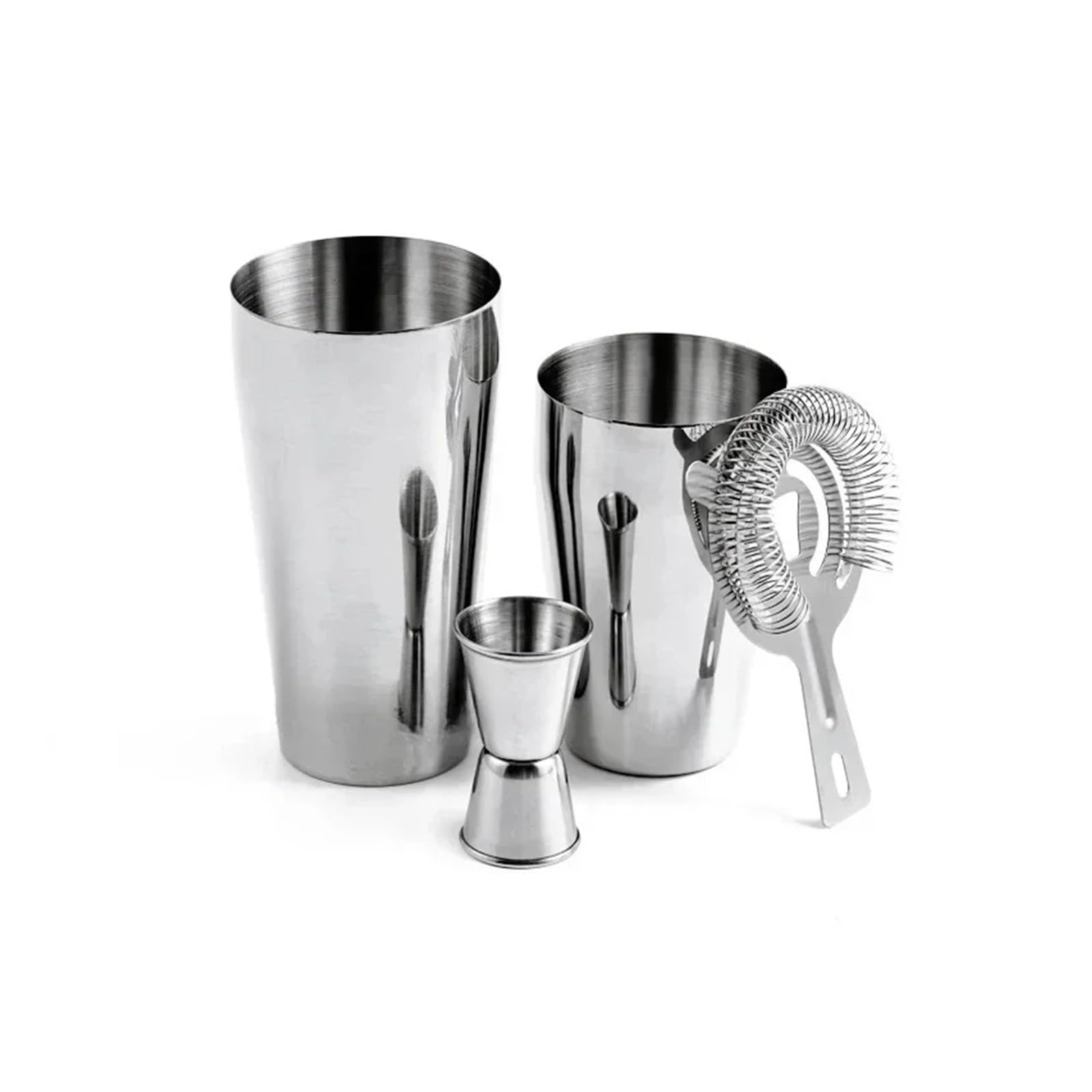 Juego de 4 cocteleras mezcladoras, kit de barman, coctelera de bebidas mixtas de 18 oz y 28 oz, colador, medidor doble Medidor de Cóctel