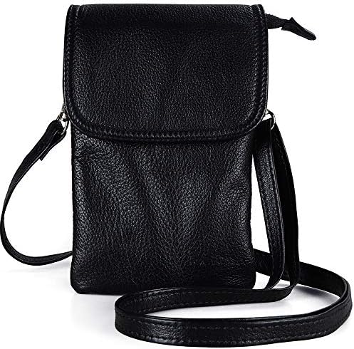 befen Genuine Leather Phone Bag, Real Leather Phone Purse Wallet, Small Cell Phone Cross Body Bag for Women with Long Strap and Key Ring - Fit Phone 11, 8 Plus or Phone Less 6.5 Inch