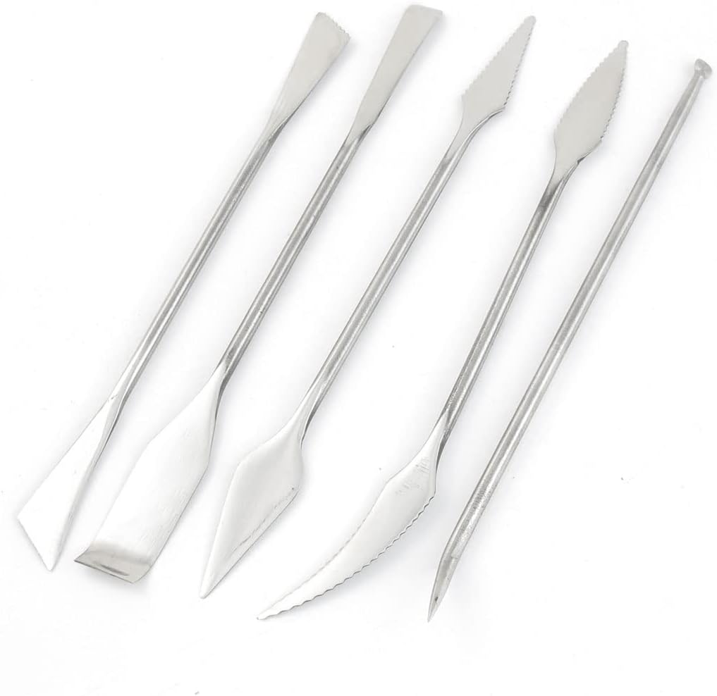 Qtqgoitem Silver Tone Ink Mixing Painting Scraper Spatula