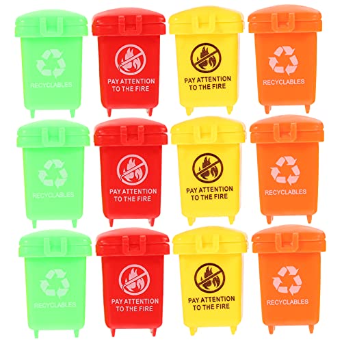 Yardwe 20pcs Mini Trash Can Rubbish Bin Small Bin Bin Car Garbage Can Miniature Shaped Trash Can Trashcan Small Trash Cans Container Modular Bin - Bin Play Plastic