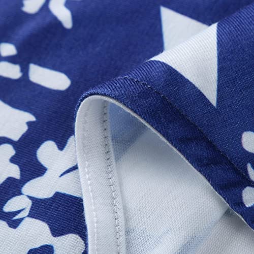 4 of July Outfit Women, Women Tie-dye Independence Day Fashion Printed Colorful Short Sleeve Blouse - Image 8