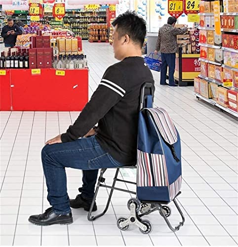 Einkaufstrolley Faltbarer Einkaufswagen Faltbarer Einkaufswagen, Treppensteigender Einkaufswagen Mit Hockern, Edelstahl… – Bild 7