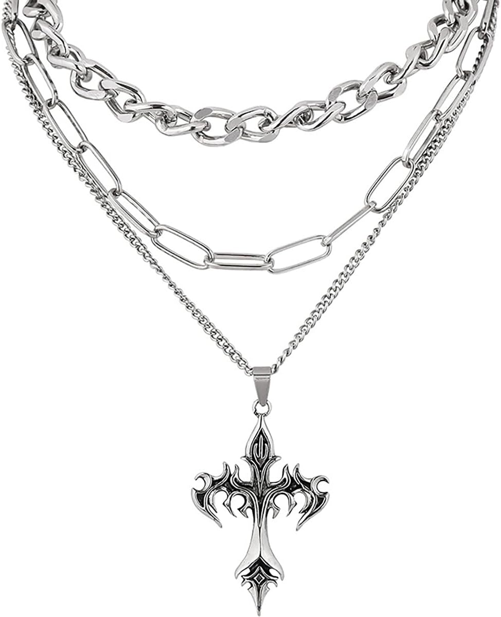 ヴィンテージ ゴシック クロス 十字架 ペンダント ネックレス シルバー