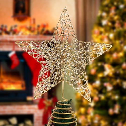 Christbaumspitze Stern, 20 x 25cm Weihnachtsbaumspitze Baumspitze...