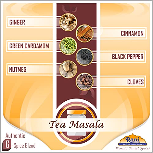Rani Tea (Chai) Masala Indian Spice Blend 3Oz (85G) Pet Jar ~ All Natural | Vegan | Gluten Friendly | Salt & Sugar Free | Non-Gmo | No Colors | Indian Origin #TOP1