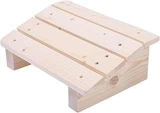Housoutil Wood Foot Rest Bench Under The Desk Foot Rest Bench Slanted Non- Wooden Step Stool Tilted Bathroom Foot Rest for Home Office Chairs Work Standing Desks Angled Foot Rest