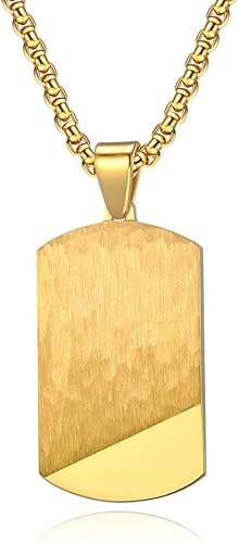 Miniatura 4 de MZZJ - Collar con grabado personalizado para identificación de alerta médica, SOS, estilo militar, acero inoxidable, líneas de martilleo para perros