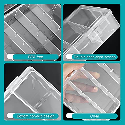 Image of 4 Pack 6-Grids Plastic Fishing Tackle Bait Hooks Storage Box Mascara Brushes Container Plastic Storage Organizer Container for Crafts, Beads Earrings